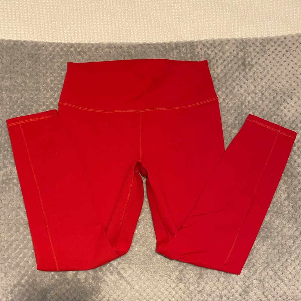 Red Cropped Powerhold Leggings from Fabletics